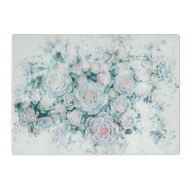 Tempered Glass Succulent Plants Abstract Chopping Board East Urban Home Size: 28.5 cm x 39 cm on Productcaster.