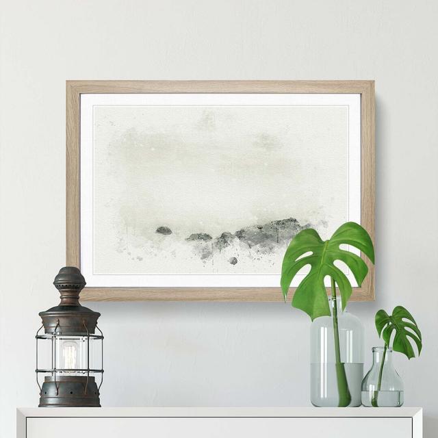 Seascape in Sri Lanka in Abstract - Picture Frame Graphic Art Print East Urban Home Frame Option: Oak, Size: 50cm H x 76cm W x 2cm D on Productcaster.