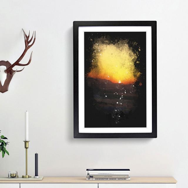 Indian Sunrise Paint Splash - Picture Frame Graphic Art East Urban Home Size: 33cm H x 24cm W x 2cm D, Frame Option: Black Framed on Productcaster.