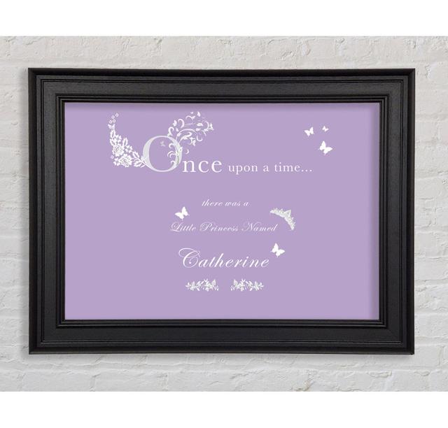 Once Upon A Time Your Name Framed Print Happy Larry Colour: Lilac, Size: 42cm H x 59.7cm W on Productcaster.