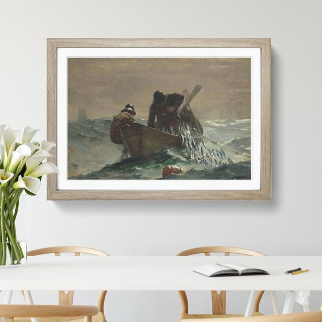 The Herring Net by Winslow Homer - Picture Frame Painting East Urban Home Frame Option: Oak, Size: 27cm H x 36cm W x 2cm D on Productcaster.