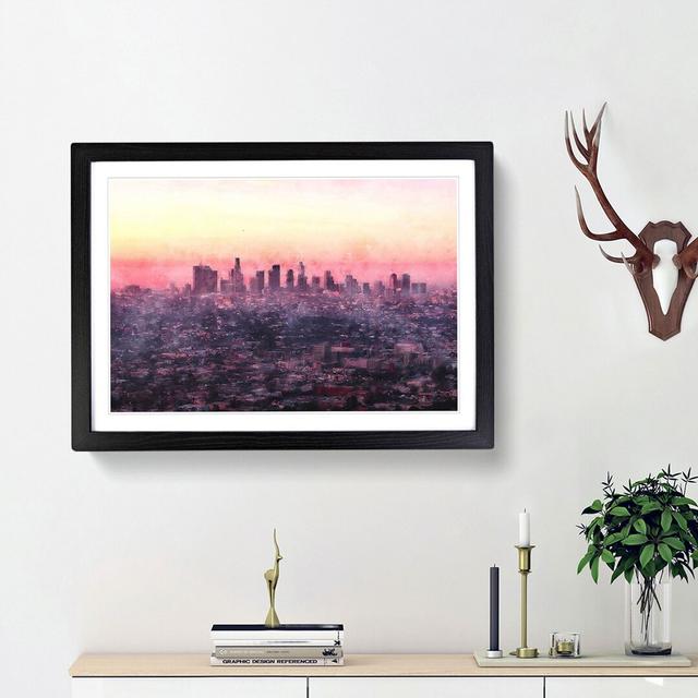 'Los Angeles Skyline in the Morning' - Picture Frame Graphic Art Print East Urban Home Frame Option: Black Framed, Size: 33cm H x 45cm W x 2cm D on Productcaster.