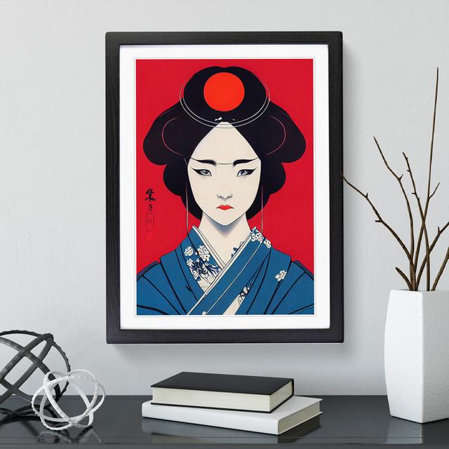 Captivating Geisha - Single Picture Frame Print Marlow Home Co. Frame Colour: Black Framed, Size: 46cm H x 34cm W x 2cm D on Productcaster.