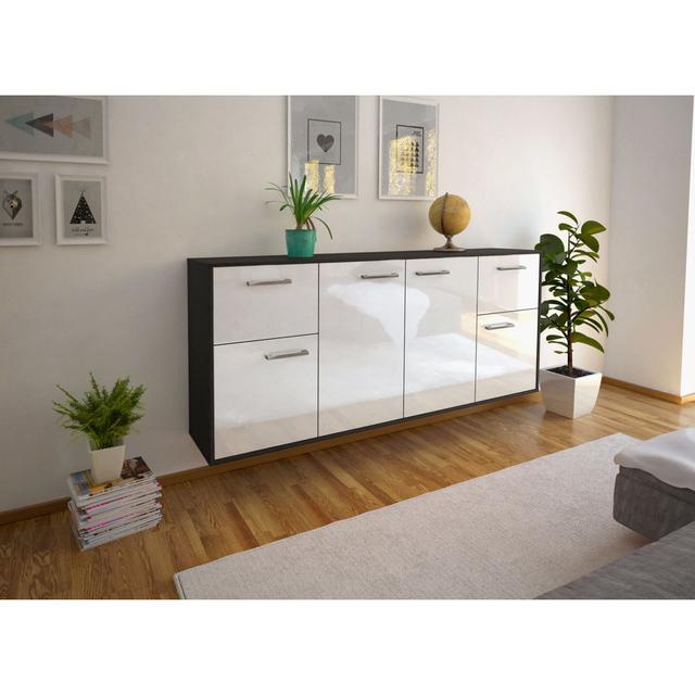 Bandon sideboard. Flying/Metal handles Brayden Studio Colour: White/Anthracite on Productcaster.