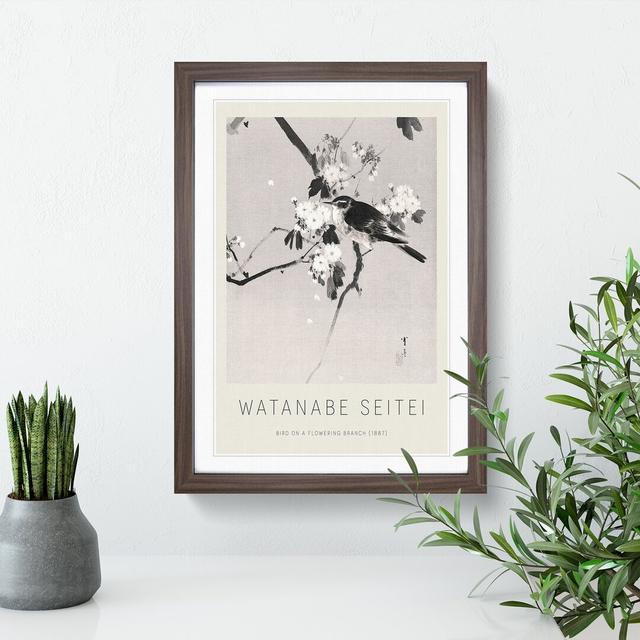 Bird on a Flowering Branch by Watanabe Seitei - Picture Frame Graphic Art East Urban Home Size: 36cm H x 27cm W x 2cm D, Frame Option: Walnut on Productcaster.