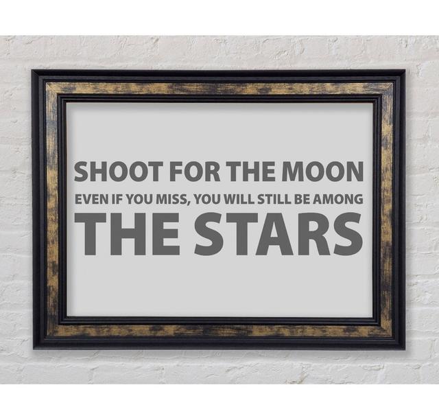 Shoot For The Moon Grey - Print Bright Star Size: 84.1cm H x 142.2cm W x 8cm D on Productcaster.