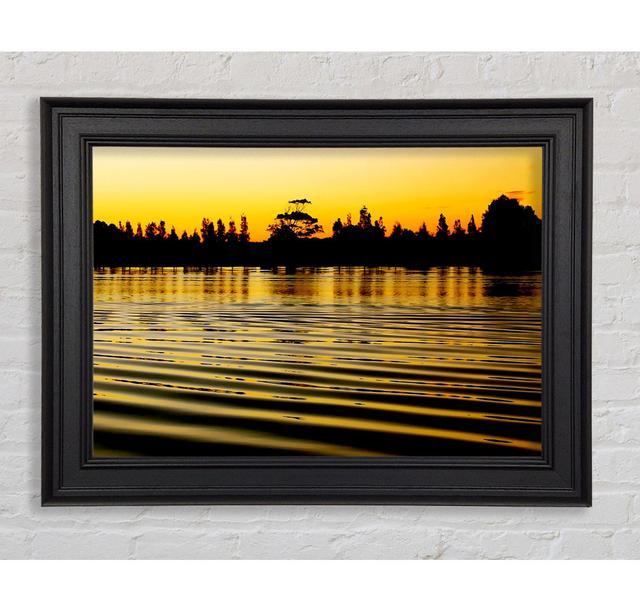 Yellow Morning Lake Framed Print Highland Dunes Size: 29.7cm H x 42cm W x 8cm D on Productcaster.