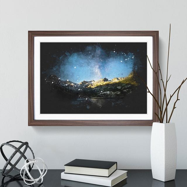 Milky Way Above Bishop California Paint Splash - Picture Frame Graphic Art East Urban Home Frame Option: Walnut Framed, Size: 27cm H x 36cm W x 2cm D on Productcaster.