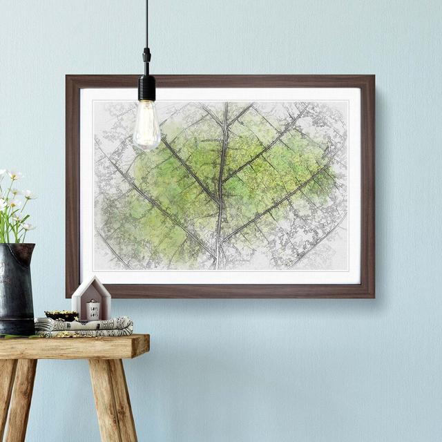 Lines of the Leaf in Abstract - Picture Frame Graphic Art Print East Urban Home Frame Option: Walnut, Size: 40cm H x 60cm W x 2cm D on Productcaster.