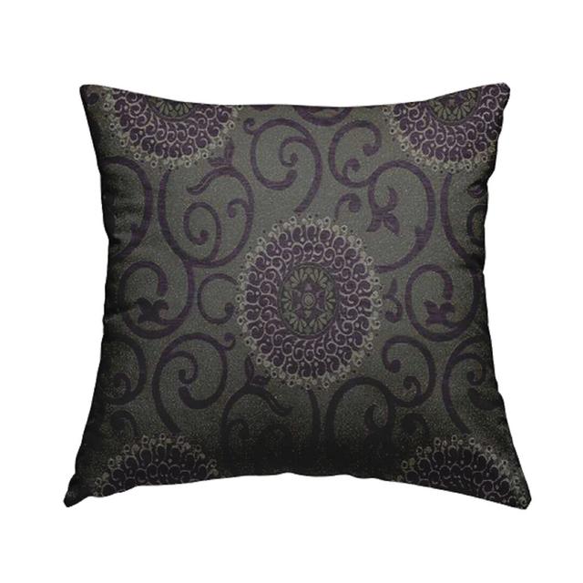 Guidry Cushion with Filling Marlow Home Co. Size: 43cm H x 43cm W x 5cm D, Colour: Purple/Grey on Productcaster.