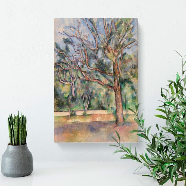 Trees And Road by Paul Cezanne - Wrapped Canvas Painting East Urban Home Size: 60cm H x 40cm W x 3cm D on Productcaster.