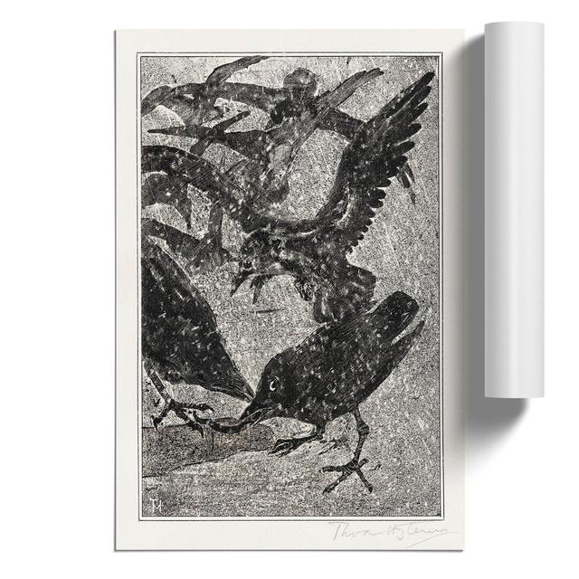 Crows in the Snow by Theo Van Hoytema - Unframed Painting East Urban Home Size: 42cm H x 30cm W x 0.1cm D on Productcaster.