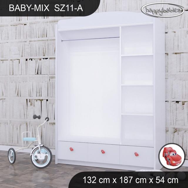 Baby 3 Door Wardrobe Happy Babies Colour: Red/White on Productcaster.