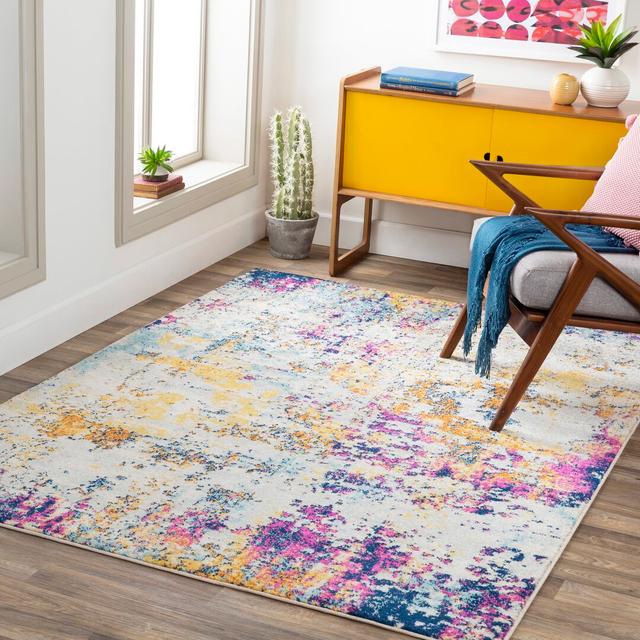 Aubuchon Grey/Saffron/Blue Rug Blue Elephant Rug Size: Rectangle 160 x 220cm on Productcaster.