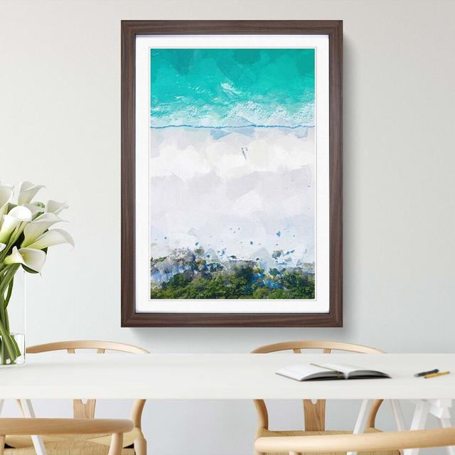 Walking on the Beach in Abstract - Picture Frame Graphic Art Print East Urban Home Frame Option: Walnut, Size: 91cm H x 60cm W x 2cm D on Productcaster.