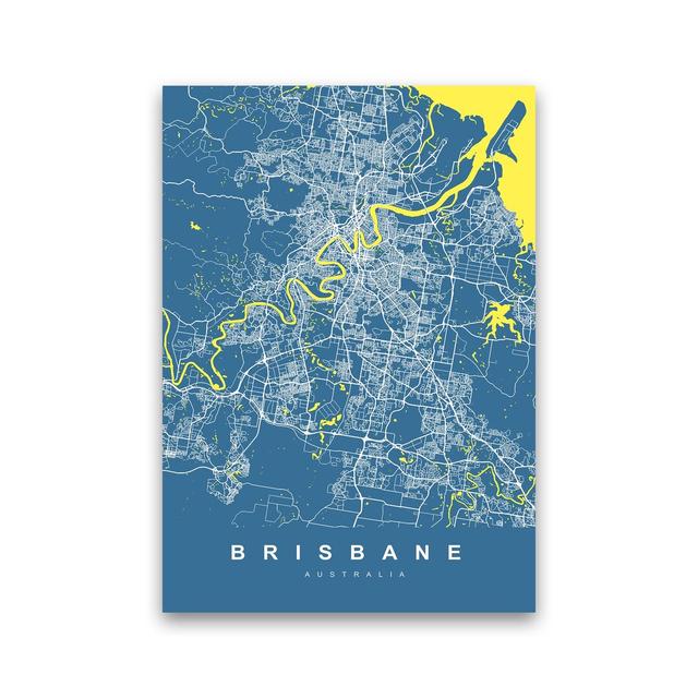 Brisbane I - Graphic Art Print on Paper Borough Wharf Format: Wrapped Canvas, Size: 30cm H x 21cm W x 1cm D on Productcaster.