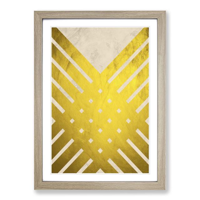 Golden Lattice - Picture Frame Graphic Art East Urban Home Size: 36cm H x 27cm W x 2cm D, Frame Option: Oak Framed on Productcaster.