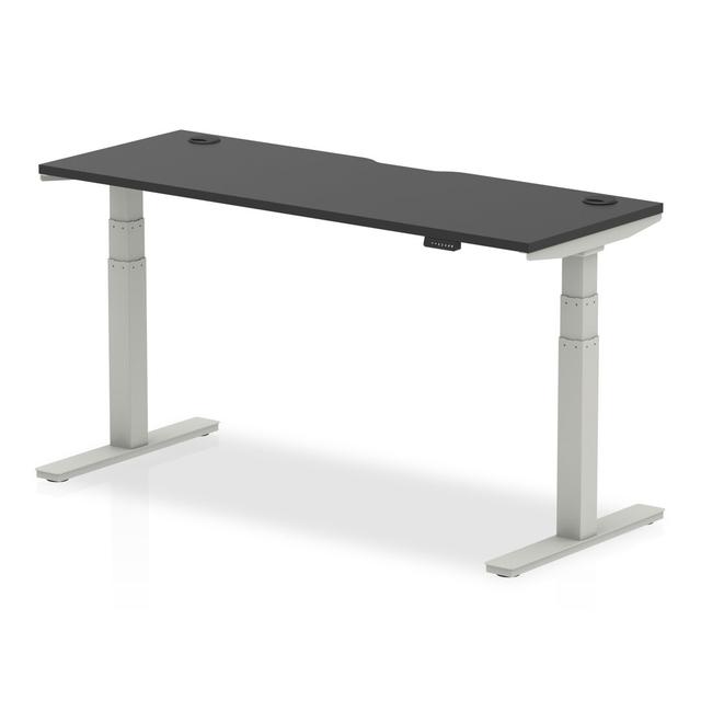 Height Adjustable Standing Desk. Inbox Zero Size: 66cm H x 160cm W x 60cm D, Frame Colour: Silver on Productcaster.