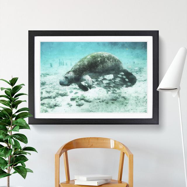 Manatee - Picture Frame Painting East Urban Home Frame Option: Black Framed, Size: 27cm H x 36cm W x 2cm D on Productcaster.