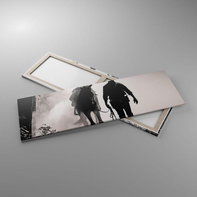 Cowboy Horse Shady - Wrapped Canvas Photograph Union Rustic Size: 50cm H x 160cm W x 1.8cm D on Productcaster.