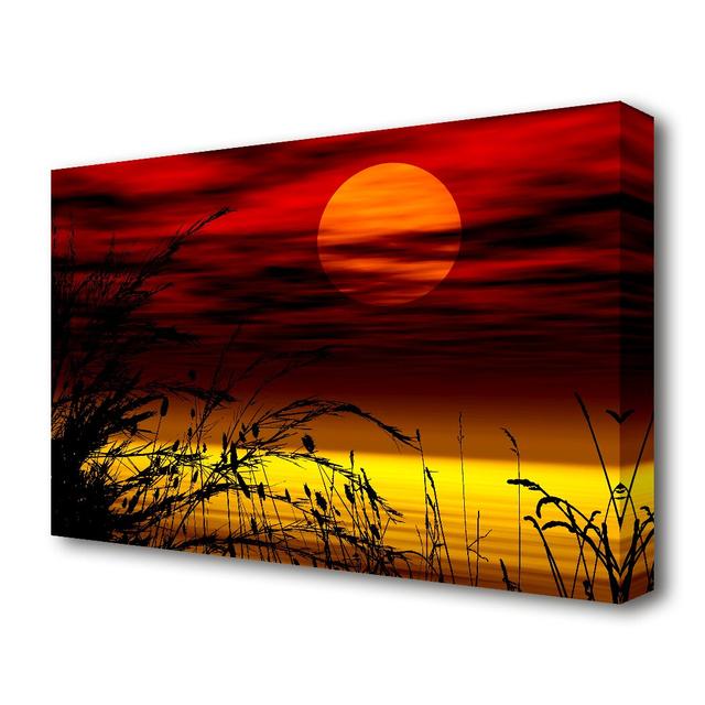 'Surreal Golden Lake Seascape' Photographic Print on Canvas East Urban Home Size: 50.8 cm H x 81.3 cm W on Productcaster.