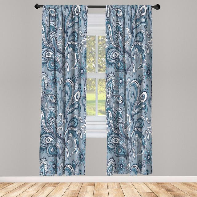 Gardinen-Set Akron, halbtransparent (Set of 2) East Urban Home Farbe: Schiefer-Blau, Vorhanggröße: 150 cm B x 175 cm L on Productcaster.