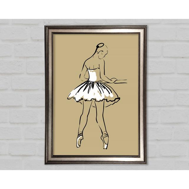 Beige Weiß Ballerina 2 - Einzelner Bilderrahmen Kunstdrucke Mercer41 Größe: 84,1 cm H x 59,7 cm B x 1,5 cm T on Productcaster.