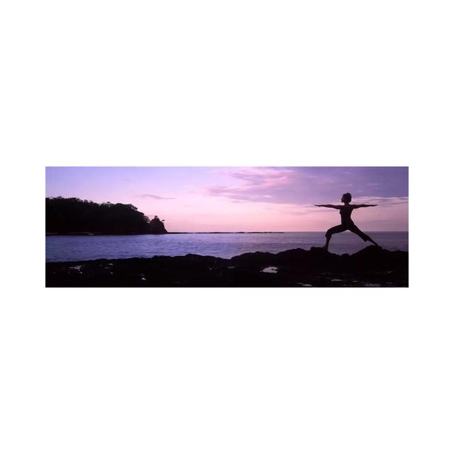 Rear view of a Woman Exercising on the coast, La Punta, Papagayo Peninsula, Costa Rica #2 - Wrapped Canvas Panoramic Photograph Ebern Designs Size: 60 on Productcaster.