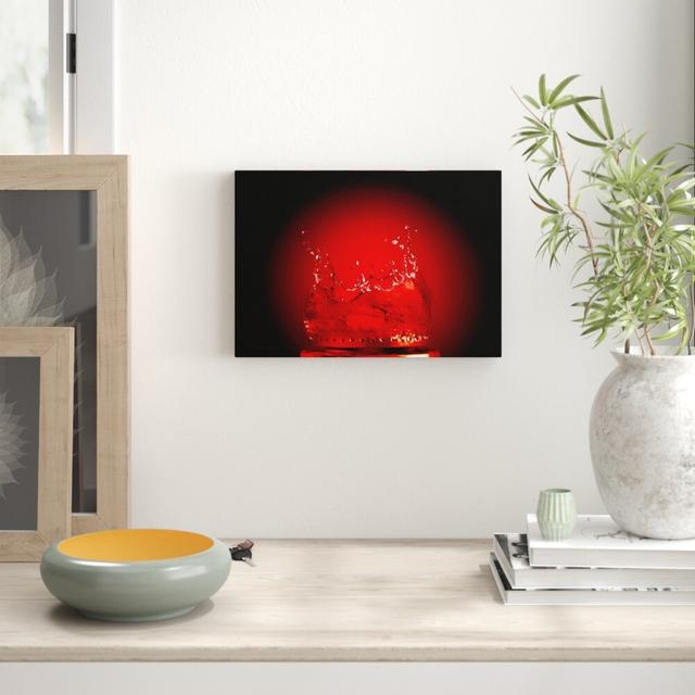 Red Water Ring - Unframed Graphic Art Print on Canvas East Urban Home Size: 35.6 cm H x 50.8 cm W on Productcaster.