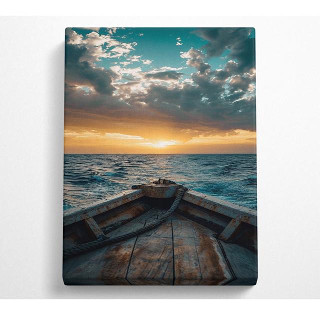 Calm Sea Ship Canvas Print House of Hampton Size: 106.6cm H x 66cm W on Productcaster.