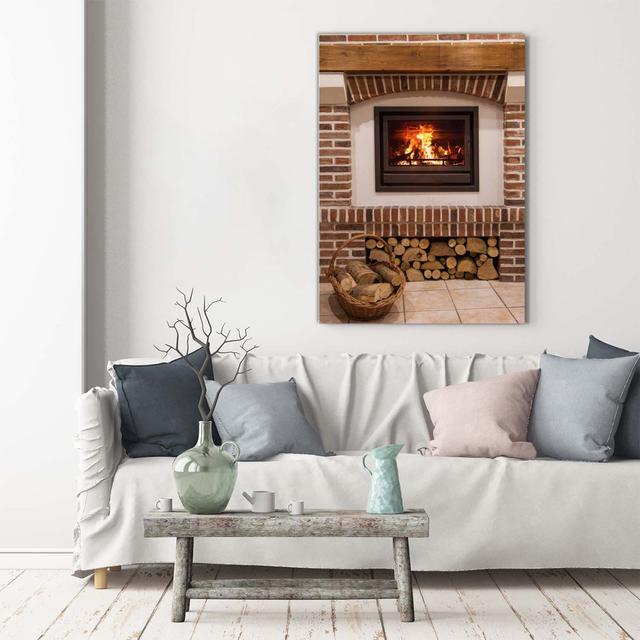 Kamin - Kunstdrucke auf Leinwand Union Rustic on Productcaster.