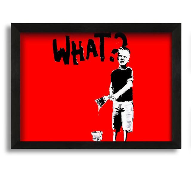 Graffiti Kid What Red - Picture Frame Typography on Canvas Maturi Size: 30cm H x 42cm W x 10cm D on Productcaster.