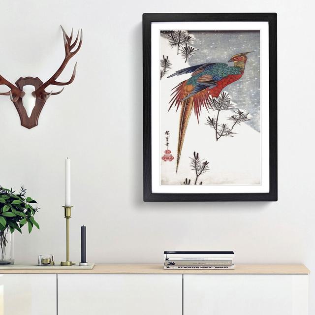 A Golden Pheasant by Utagawa Hiroshige - Single Picture Frame Painting East Urban Home Size: 45cm H x 33cm W x 2cm D, Frame Option: Black Framed on Productcaster.