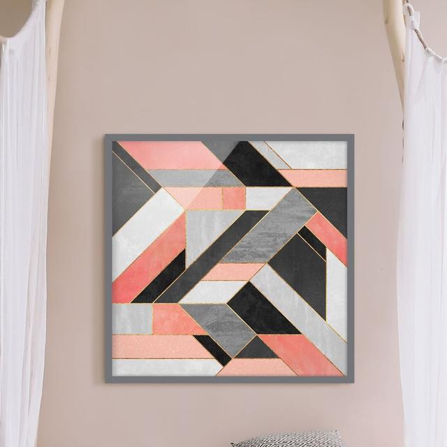 Geometry Pink and Gold - Picture Frame Graphic Art Fairmont Park Frame Option: Grey Framed, Size: 30cm H x 30cm W x 2cm D on Productcaster.