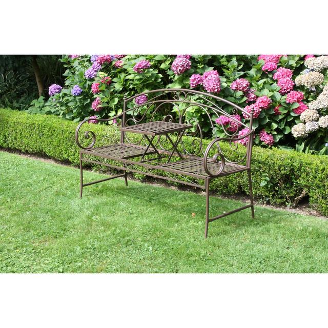 Netherfield Wrought Iron Love Seat Dakota Fields Colour: Black on Productcaster.