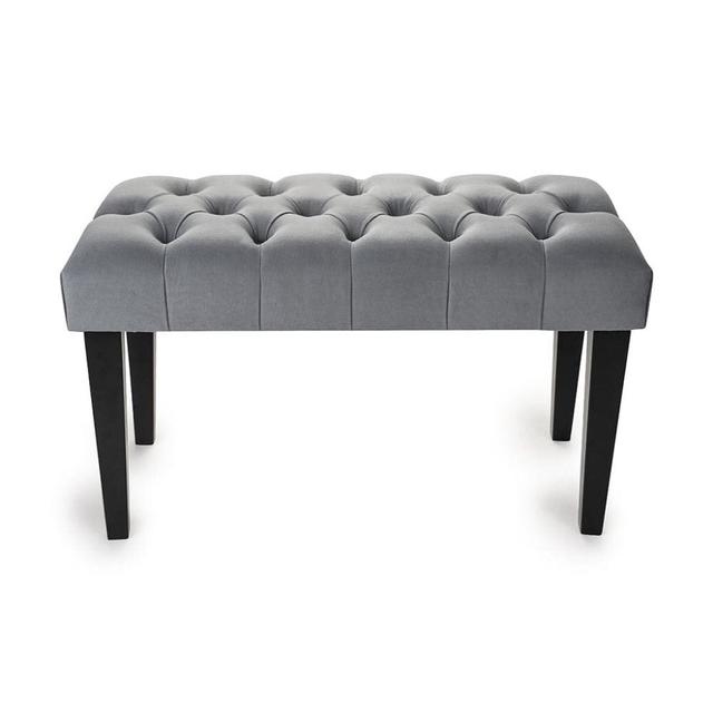 Costa Upholstered Bench bench4home Colour: Grey/Black, Size: H45 x W60 x D30cm on Productcaster.