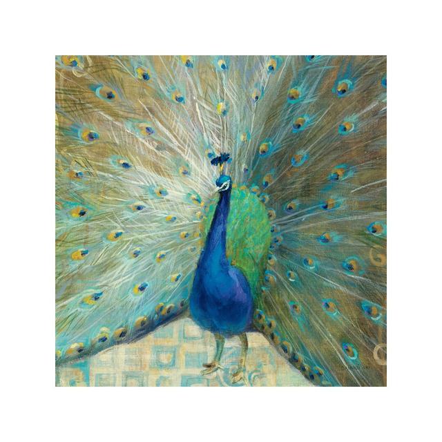 'Peacock' Painting on Wrapped Canvas East Urban Home Size: 45.72cm H x 45.72cm W x 1.91cm D on Productcaster.