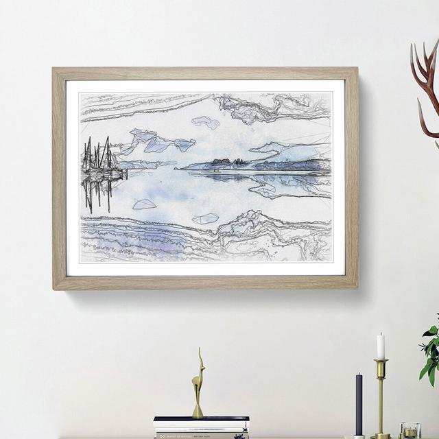 Boats Upon Lake Constance in Abstract - Picture Frame Graphic Art Print East Urban Home Frame Option: Oak Framed, Size: 48cm H x 65cm W x 2cm D on Productcaster.