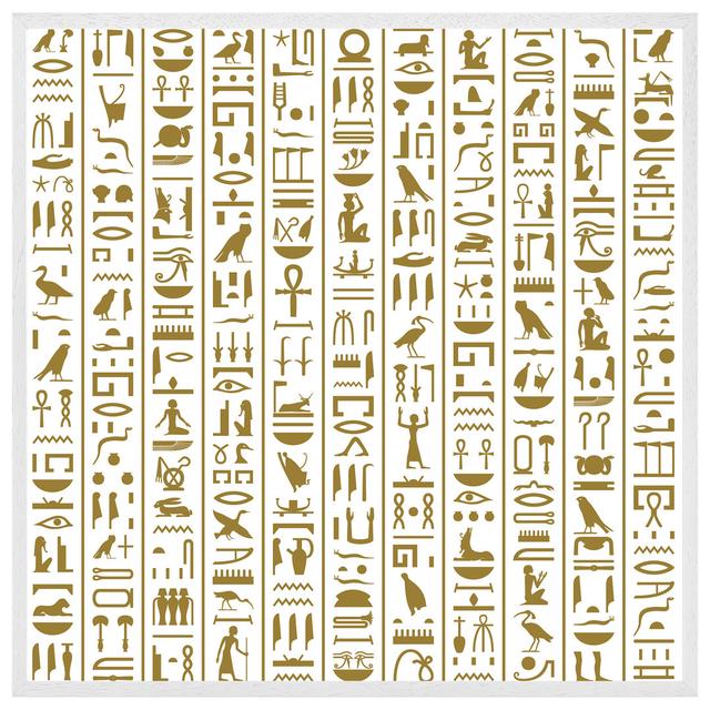 Chamberlayne Acient Egyptian Heiroglyphs - Single Picture Frame Print Latitude Vive Size: 61cm H x 61cm W x 4cm D, Frame Colour: White Framed on Productcaster.