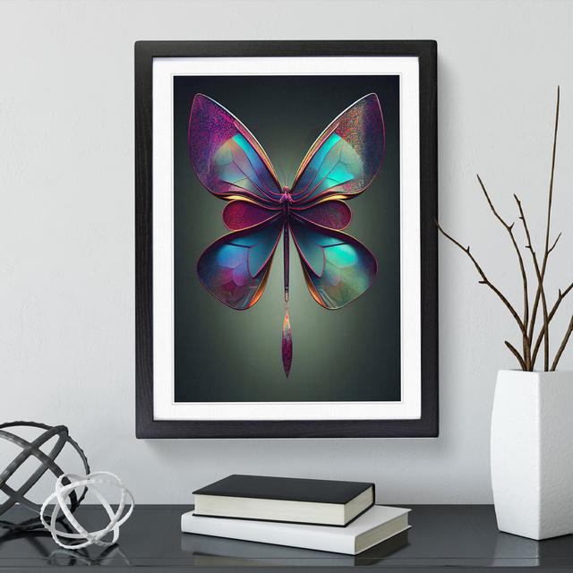 Otherworldly Butterfly - Single Picture Frame Print Latitude Run Size: 64cm H x 46cm W x 2cm D, Frame Colour: Black on Productcaster.