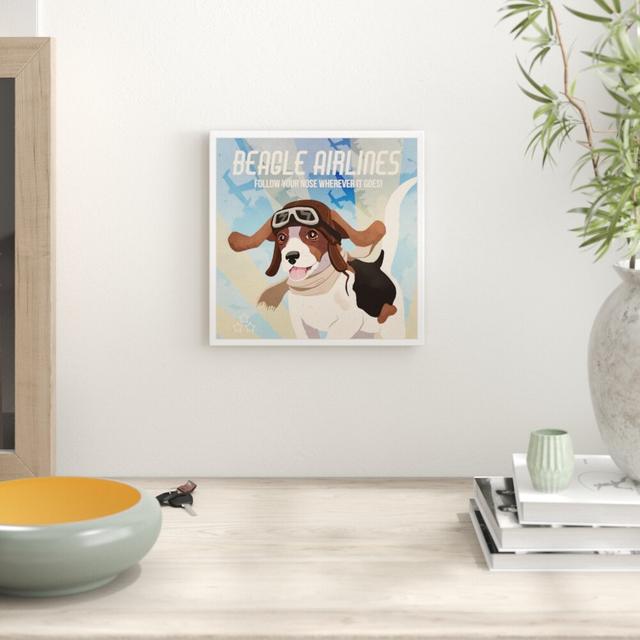 Beagle Airlines - Print East Urban Home Format: White Framed Paper, Size: 35.56cm H X 35.56cm W X 1.27cm D on Productcaster.