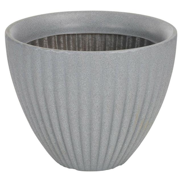 2X Round Ribbed Flower Pot Dark Grey Latitude Run Colour: Grey on Productcaster.