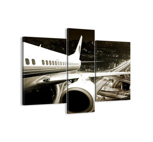 Soar into the Night - 3 Piece Unframed Graphic Art Print Set on Canvas Williston Forge Size: 80cm H x 95cm W x 1.8cm D on Productcaster.