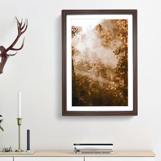 Light Through the Forest in Abstract - Picture Frame Graphic Art Print East Urban Home Frame Option: Walnut Framed, Size: 65cm H x 48cm W x 2cm D on Productcaster.