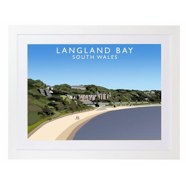 'Langland Bay 2' Graphic Art East Urban Home Format: White Wood Frame, Size: 33.5 cm H x 43.5 cm W x 2.2 cm D on Productcaster.