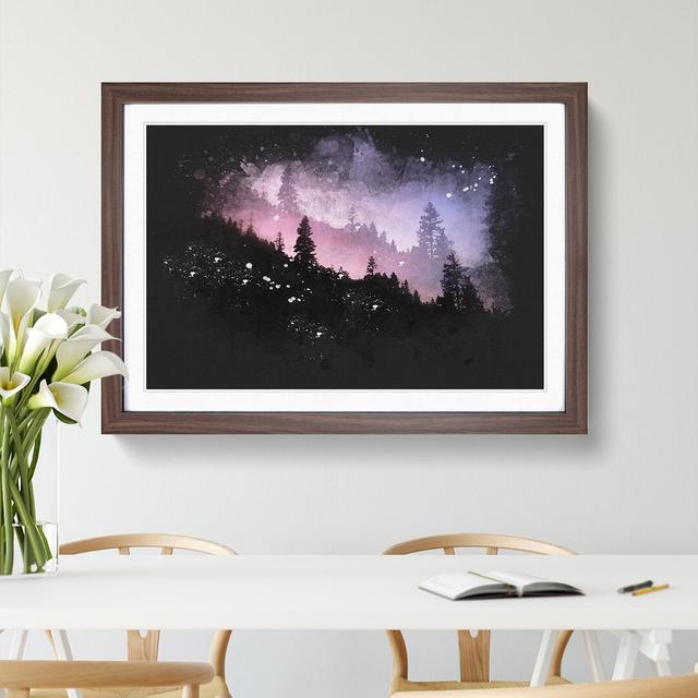 Purple Forest - Picture Frame Graphic Art on Wood East Urban Home Size: 48cm H x 65cm W x 2cm D, Frame Option: Walnut Framed on Productcaster.