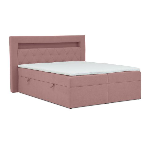 Boxspringbett Exton mit Topper und Bettkasten Brayden Studio Farbe: Dusty Pink, Größe: 180 x 200 cm on Productcaster.