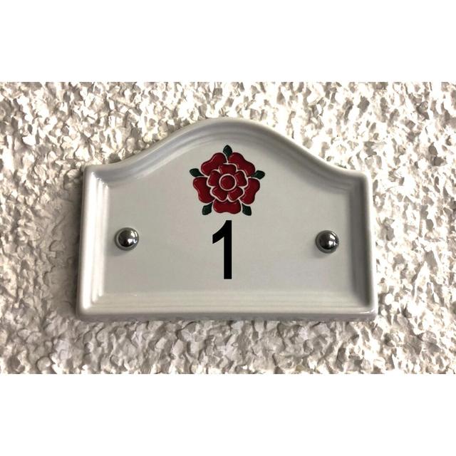 17cm Walsham Flush Mount House Number Dakota Fields Number: 1, Colour: White on Productcaster.