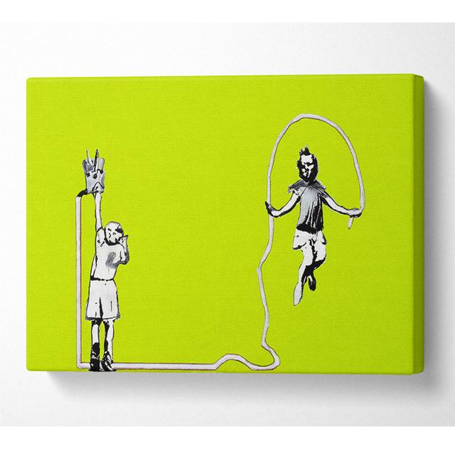 Electric Skipping Rope Lime Green - Wrapped Canvas Art Prints ClassicLiving Size: 35.6cm H x 50.8cm W x 10cm D on Productcaster.