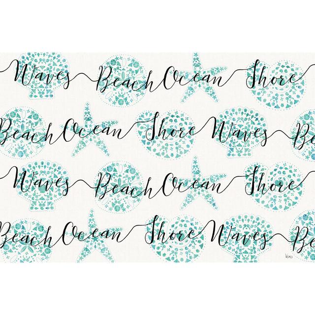 Sea Charms IX Teal by Veronique Charron - Wrapped Canvas Typography Maturi Size: 30cm H x 46cm W x 3.8cm D on Productcaster.